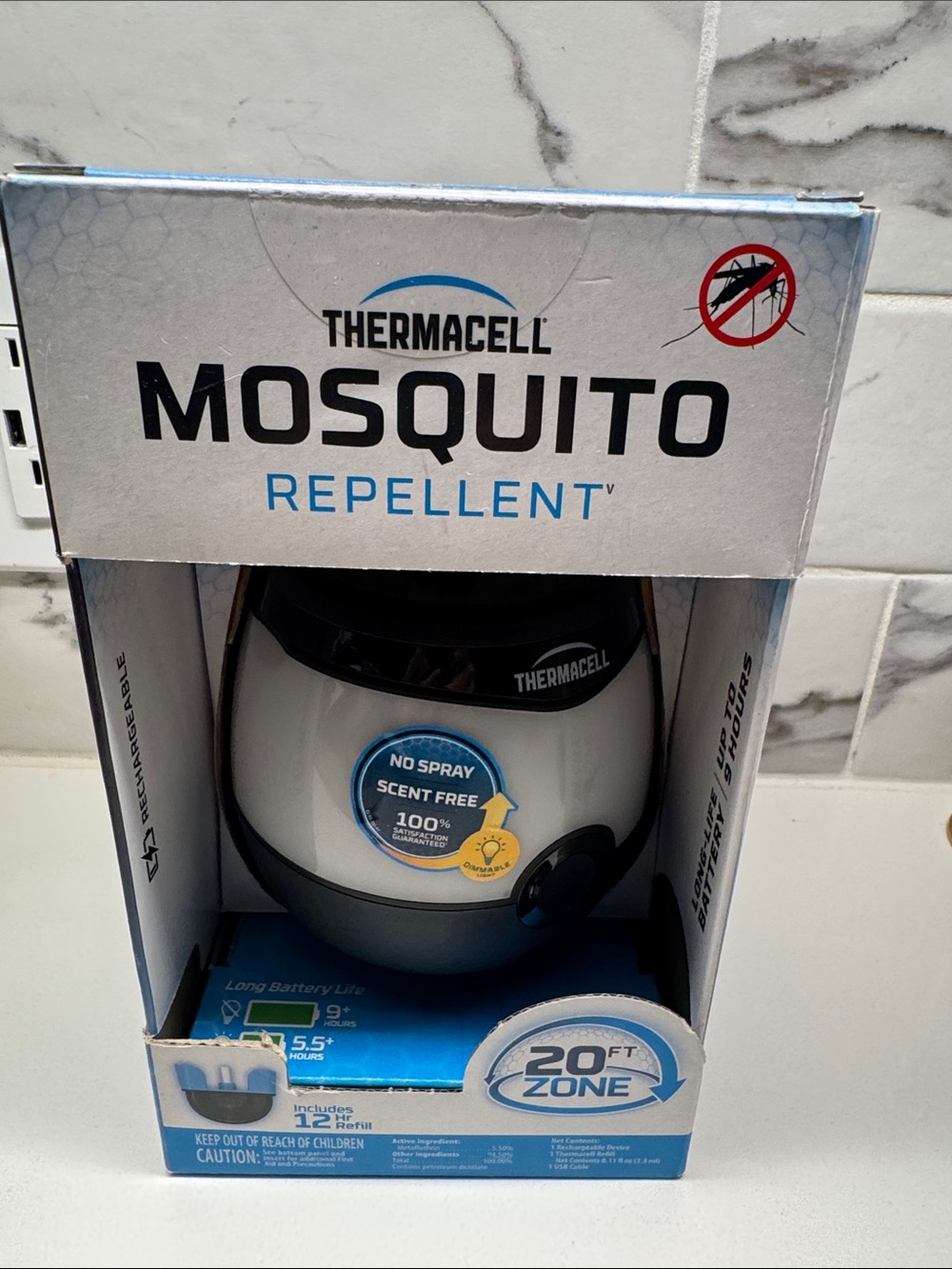 New In Box Thermacell EL55 Rechargeable Mosquito Repeller + Glow Light